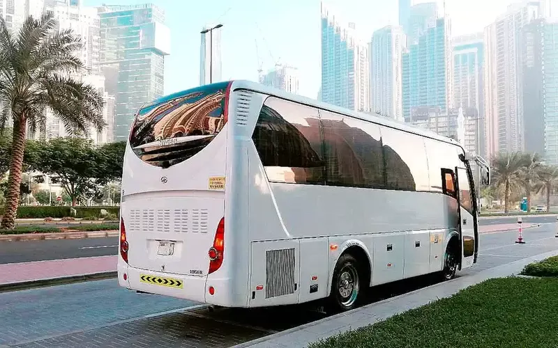 Luxury coach rental in Dubai for tours, events, and airport transfers