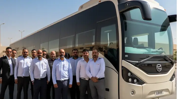 Staff bus providing reliable daily transportation for company employees