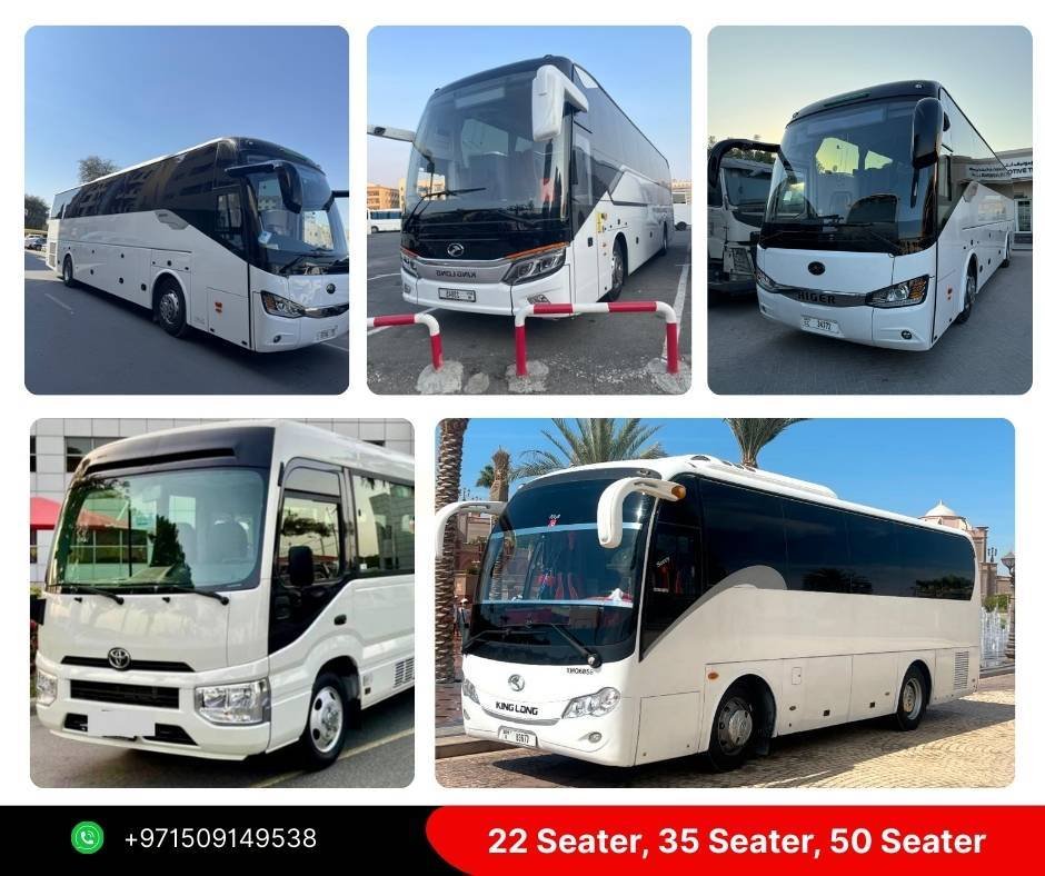 Bus hire service in Dubai providing reliable transportation for corporate and tourist groups-A-one bus rental