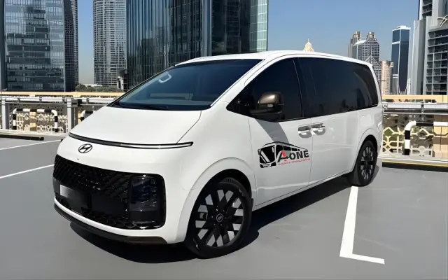 luxury Hyundai van rental Dubai with professional driver