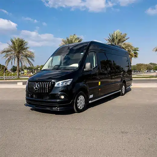 Mercedes Sprinter luxury van rental Dubai with professional driver - A-One bus Rental