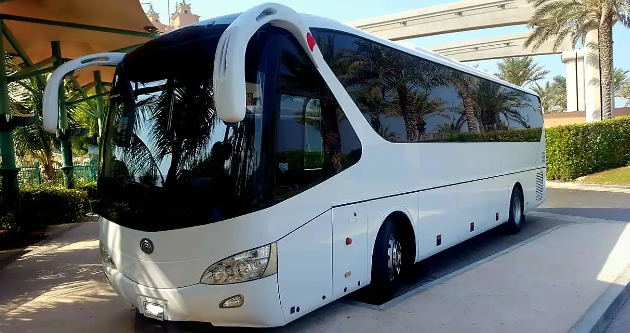 30-seater bus for rent in Dubai with air conditioning for group travel, corporate events, and airport transfers - A-one bus rental