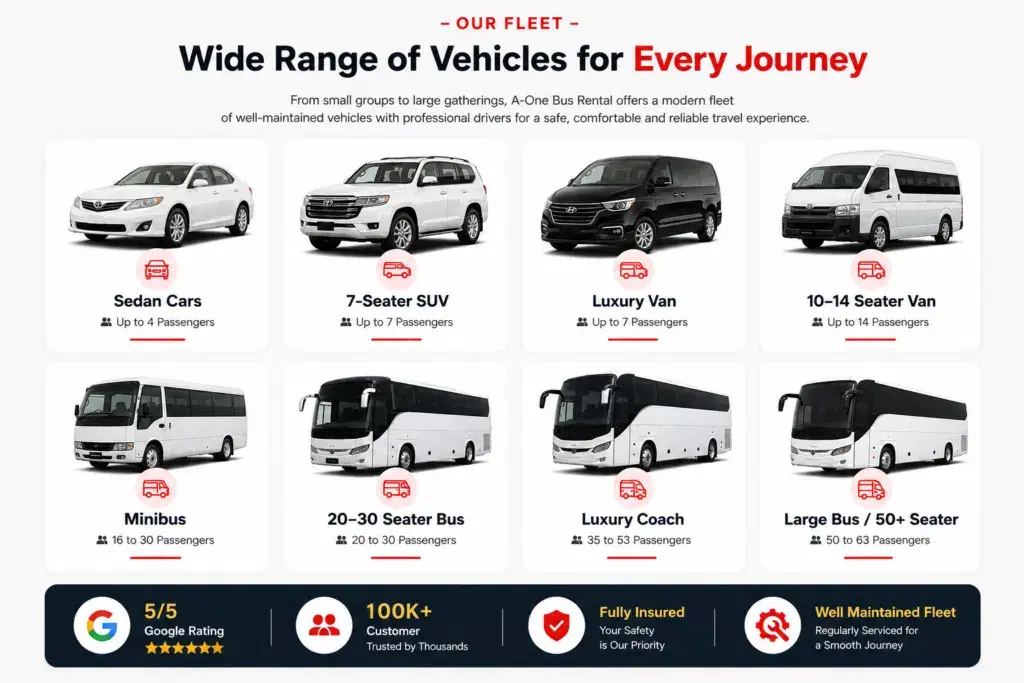 Bus rental services in Dubai UAE for group transportation - A-One Bus rental