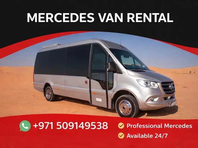 Luxury Mercedes Sprinter van for rental services in Dubai